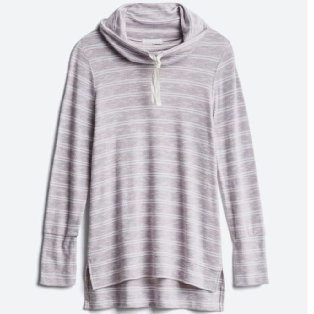 Lidy Cowl Neck Hi-Low Knit Top, Purple, Sm